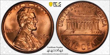 1960 1C Large Date MS66RD