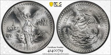 1985-Mo Onza Libertad Ag MS68