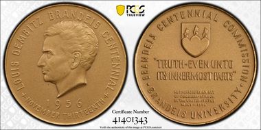 1956 Medal D1956-2b Bronze Brandeis Centennial MS67