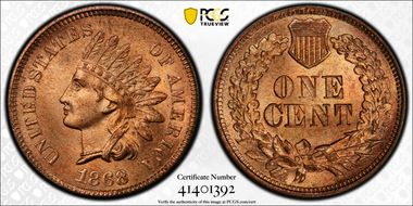 1868 1C MS66RD