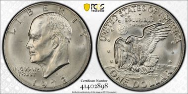 1973-S $1 Silver MS66