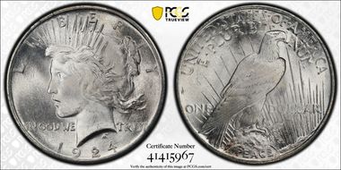 1924 $1 MS67+