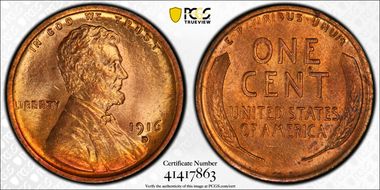 1916-D 1C MS65+ RD