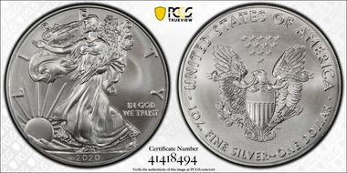 2020 $1 Silver Eagle MS69