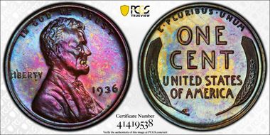 1936 1C Brilliant PR1BN