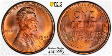 1944-D 1C MS67+ RD