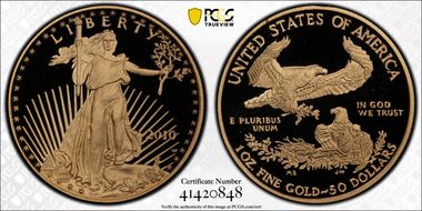 2010-W $50 Gold Eagle PR69DCAM