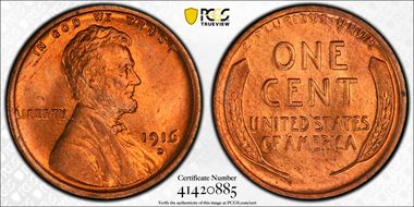 1916-D 1C MS66RD