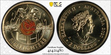 2020-C $2 Firefighters Colorized MS68