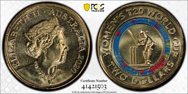 2020 $2 Women's T20 World Cup Colorized MS68