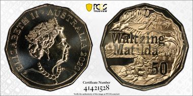 2020 50C Waltzing Matilda MS68