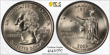 2008-D 25C Hawaii MS67+