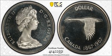 1967 S$1 PR67CAM
