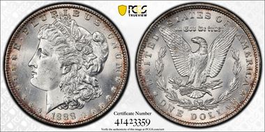 1888 $1 VAM 6, Doubled Reverse MS64