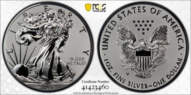 2019-W $1 Silver Eagle Enhanced Rev PR Pride of Two Nations, U.S. Set PR70