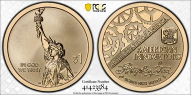 2018-S $1 American Innovation Rev PR Washington-Signed 1st Patent PR70