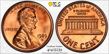 1989-D 1C MS67RD