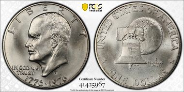 1976-S $1 Silver MS68