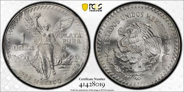 1988-Mo Onza Libertad Ag MS67