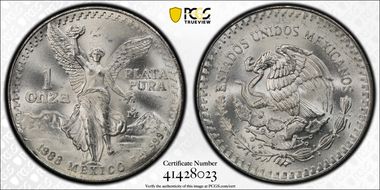 1988-Mo Onza Libertad Ag MS66