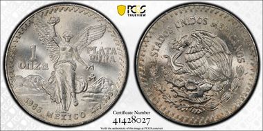 1986-Mo Onza Libertad Ag MS67