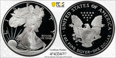 1995-W $1 Silver Eagle PR69DCAM