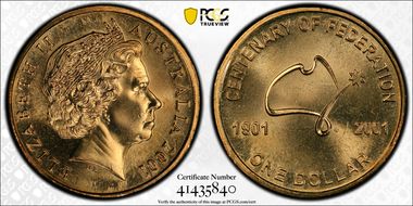 2001 $1 Centenary of Federation MS68