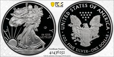 2020-W  $1 Silver Eagle - v75 Privy PR69DCAM