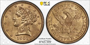 1903 $5 MS64