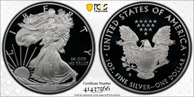 2020-S $1 Silver Eagle PR70DCAM