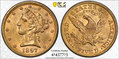 1897 $5 MS63