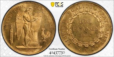 1886-A 100 Fr Gad-1137 F-552 MS65