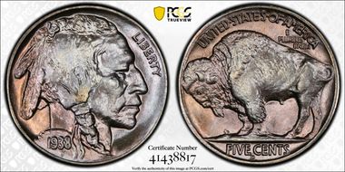 1938-D 5C Buffalo MS68