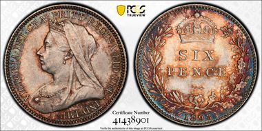 1893 6D S-3941 Old Head MS64