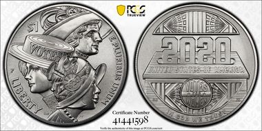 2020-P $1 Women’s Suffrage Centennial MS70