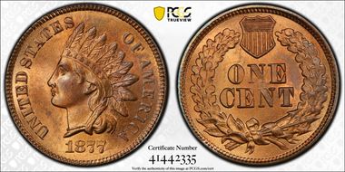 1877 1C MS66RB
