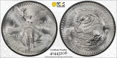 1988-Mo Onza Libertad Ag MS67