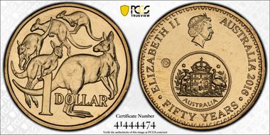 2016-C $1 50 Yrs Decimal Currency Canberra Counterstamp MS66