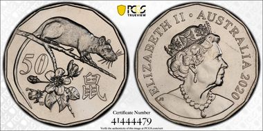 2020 50C Year of the Rat MS68