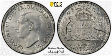 1942(m) Florin KM-40  Ag MS65