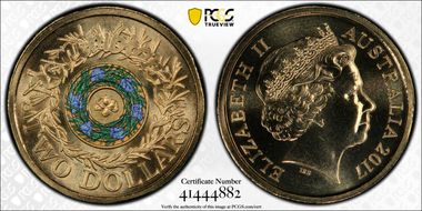 2017-C $2 Remembrance Day Colorized MS69