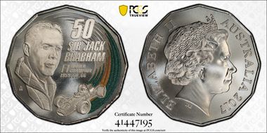 2017 50C Sir Jack Brabham Colorized MS70