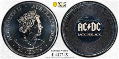 2020 20C AC/DC- Back in Black 40th Anniversary Colorized MS67