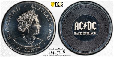 2020 20C AC/DC- Back in Black 40th Anniversary Colorized MS67
