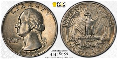 1964-D 25C Type C Reverse, FS-901 AU53