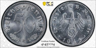 1943-A 50 Pfg J-372 MS64