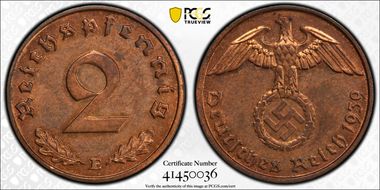 1939-E 2 Pfg J-362 MS64RB