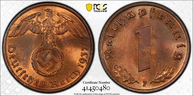 1937-F Pfg J-361 MS64RB