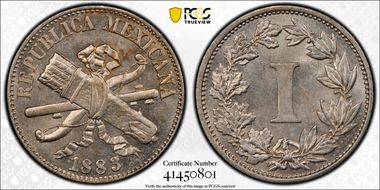 1883 1C KM-392 Cu-Ni MS65