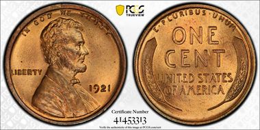 1921 1C MS65RD
